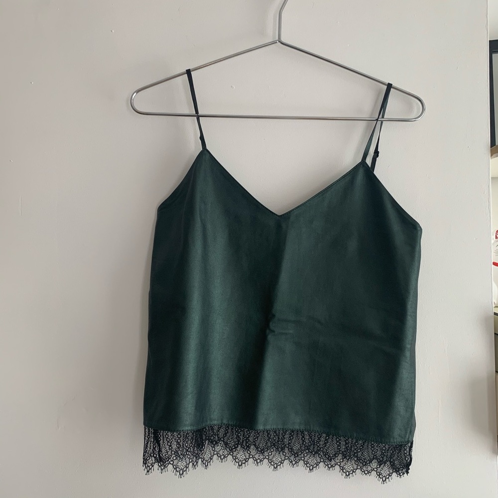 The Kooples Leather and Lace Tank Top